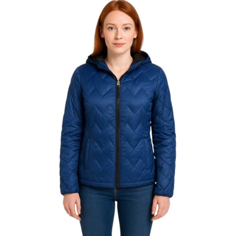 Kenneth Cole Small Hooded Blue Puffer Jacket